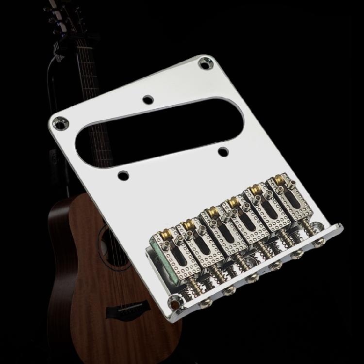 6 Rollensättel Elektrischer Bass Feste Brücke 6 Saiten Professionelles Basszubehör Feste Brücke Bassgitarrenteil für Gitarre