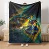 Brazilian Football Celebration Personalized Text Blanket Multi-purpose Customizable Blanket Comfortable Suitable for Chair Picnics Bed Couch
