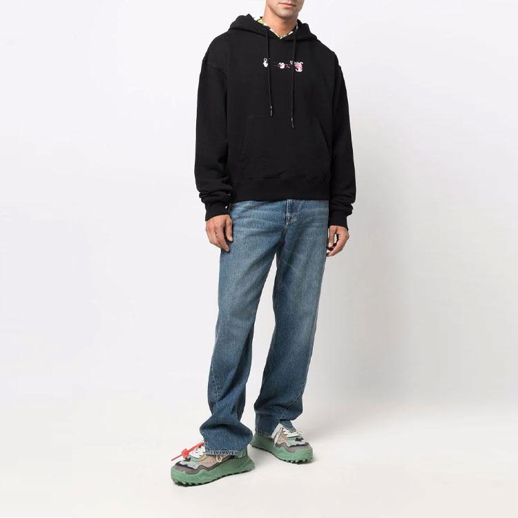 OFF WHITE Acrylic Arrow Logo Print Hooded Sweatshirt OMBB037F21FLE0151032