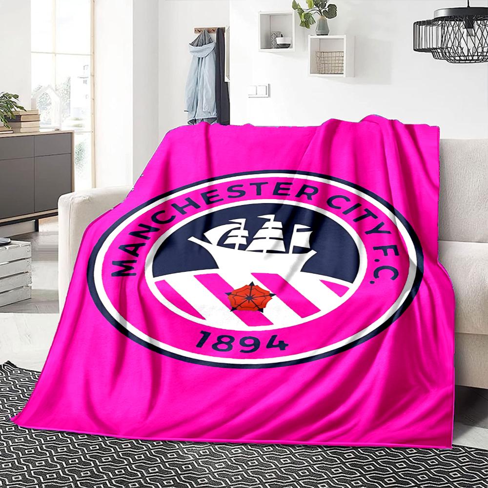 Manchester City Fc Crest Blankets Flannel Printed Breathable Warm Throw Blanket for Home Office Bedspreads 0708a8