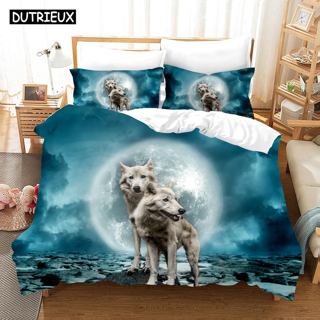 Wolf Cute Animal Bedding Set 3d Printing Kids Adult Luxury Gift Duvet Cover Comfortable Home Textiles Single Full King Size