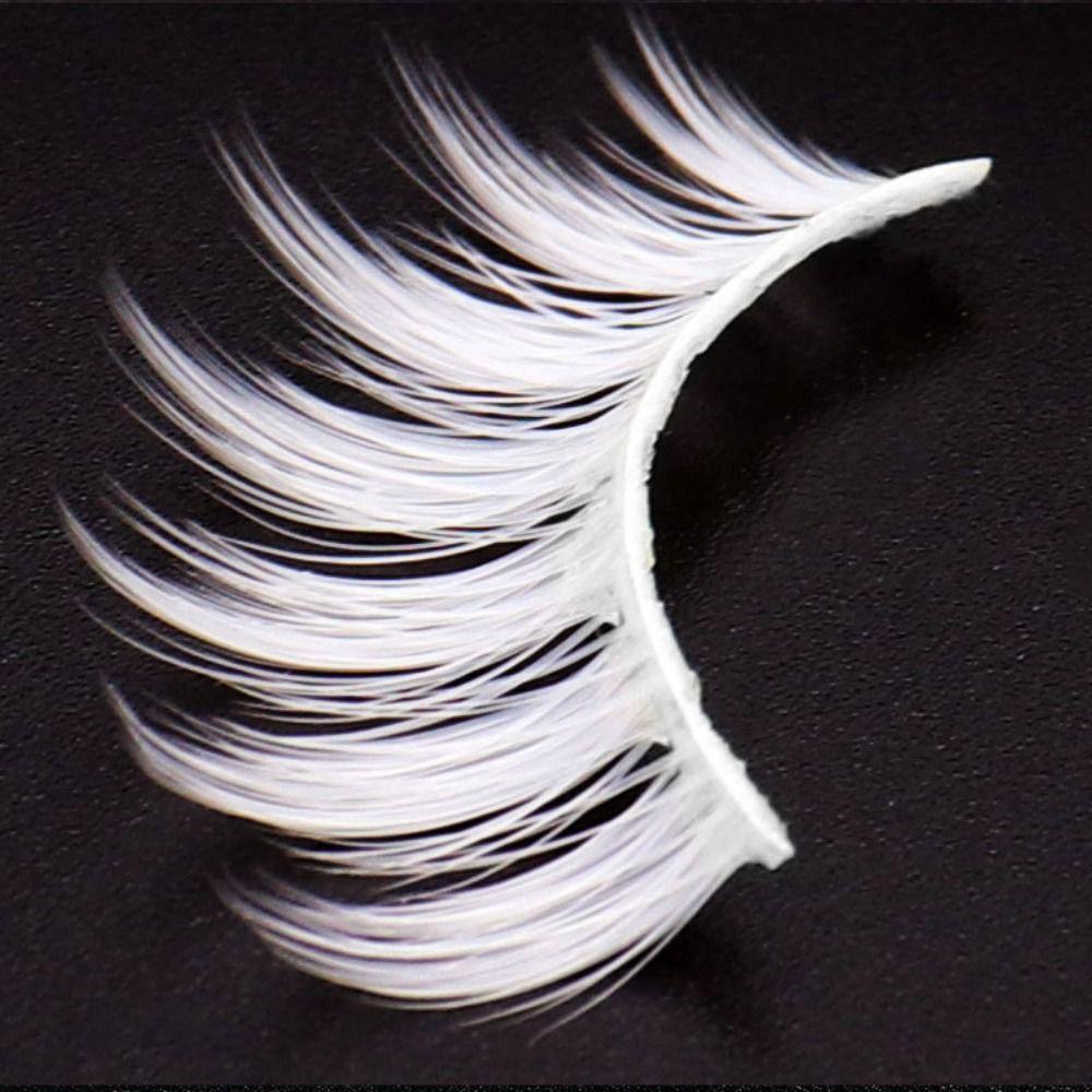 10Clusters Dense White Whole Cluster Eyelashes Makeup Curled Fake Eyelashes  Cosplay