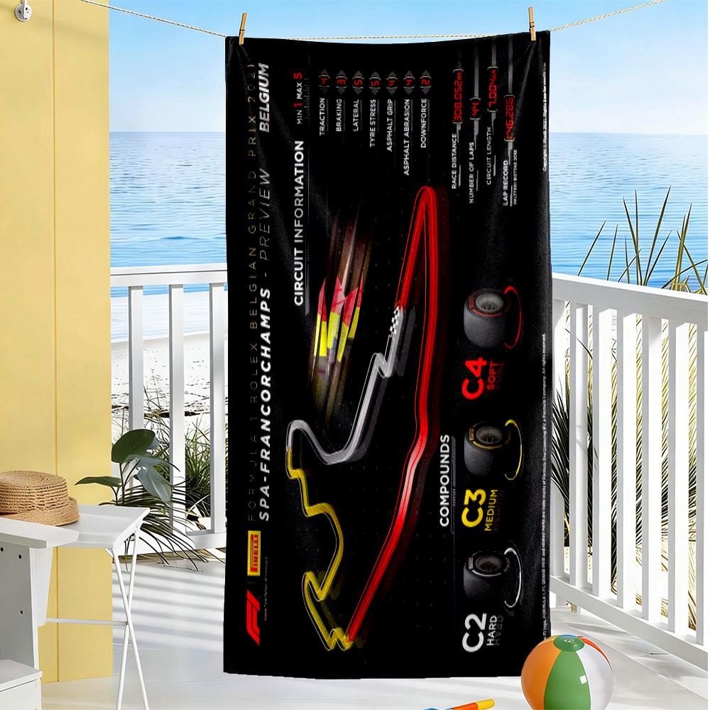 Formula 1 Silverstone Preview Telo da Spiaggia Alta Assorbenza & Asciugatura Rapida Confortevole Leggero