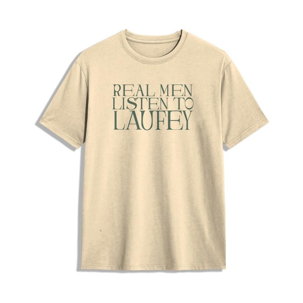 NEW! Laufey - Real Men Listen to LAUFEY Sand Shirt Full size S-5XL AD478 Unisex T-Shirt