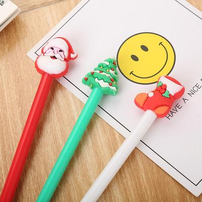 Penna Gel Creativa di Natale Cartone Animato 3D in Silicone - Regalo per Studenti e Penna Firma per Ufficio