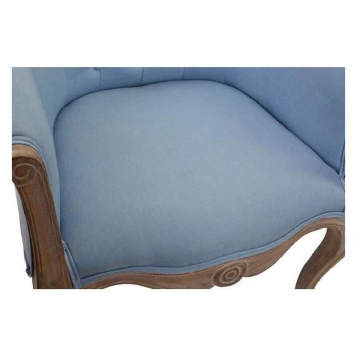 Fauteuil - DKD Home Decor - Bleu - Bois - Polyester - 1 place - 58 x 56 x 69 cm
