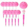 Beadthoven 10pcs Bead Pen Fluffy Decorative Ballpoint Pen Set Camellia Color Fur Ball Bead Pen Plastic Beads Custom Ballpoint Pen DIY Pen Cute Pen DIY