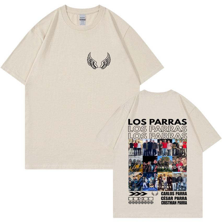 Rapper Los Parras Tour TShirts Harajuku Double Sided Print Summer Graphic Oversized Hip Hop Tshirts ONeck Cozy Men Tops Unisex