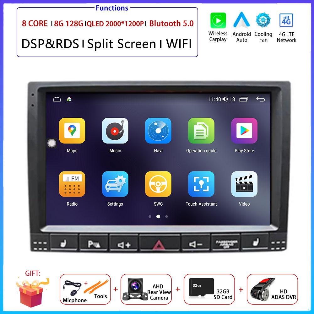 9"4G Android OS For Volkswagen VW Touareg 2002 - 2012 Car Radio Stereo Multimedia Video GPS Navigation Player QLED Screen BT 5.0