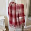 New Imitation Cashmere Plaid Scarf Women's Autumn and Winter High-end Sense Fashion Temperament Warm Fringed Shawl