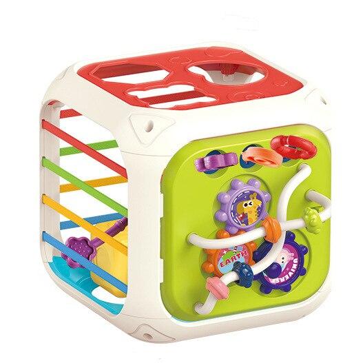 7-in-1 Interactive Activity Cube , Montessori Sensory & Educational Toy for 1 2 3 Year Old Boys Girls, Multicolor