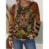 Autumn Leopard 3D Print Long Sleeve T-Shirt Women's Casual T-shirts Fashion Oversized Tops Y2K Tees Streetwear Female Clothing