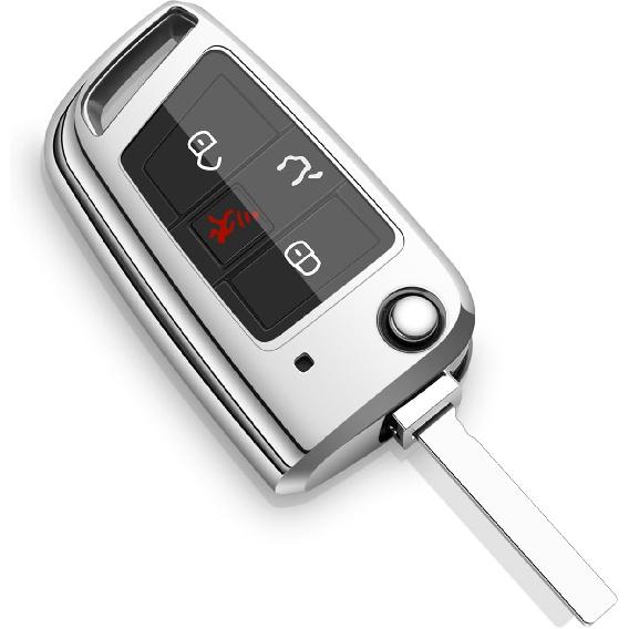 Car Key Fob Cover Compatible with Volkswagen VW GTI MK7.5 MK7 Flip Key Case Holder Protector Accessories    2018 2017 2016 2015