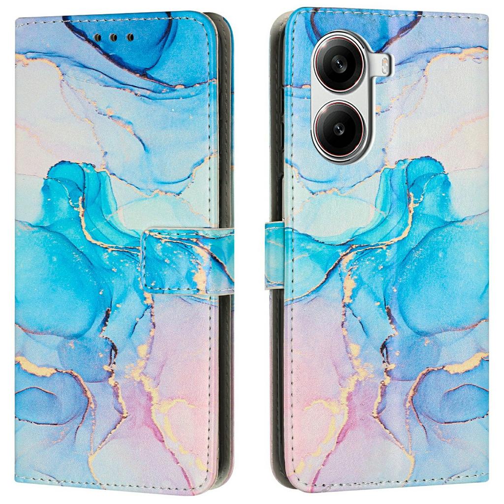 Stand Case for Xiaomi Redmi Turbo 4 5G/Poco X7 Pro 5G Marble Pattern PU Leather Wallet Phone Cover