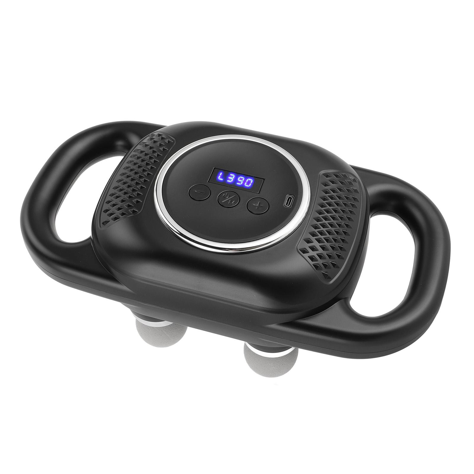 

6 головок массажера для мышц, перезаряжаемый, 10 режимов, интеллектуальный цифровой дисплей, высокочастотная вибрация мышц чёрный