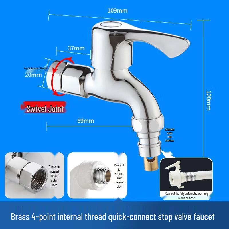 TLXT Copper Washing Machine Faucet Connector