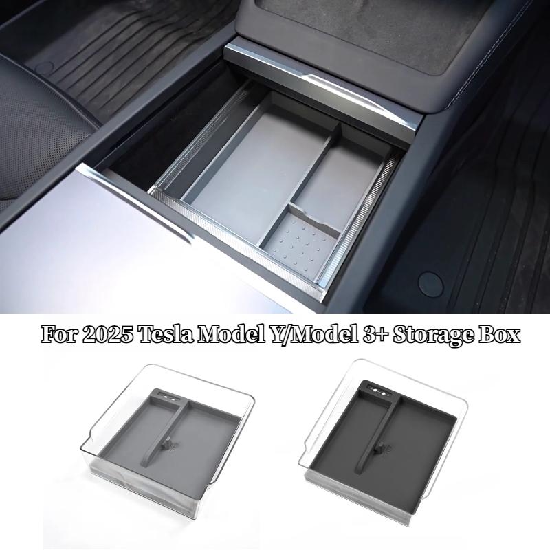For Tesla New Model 3 Highland 2024 Central Control Storage Box Organizer Armrest Box Car Center Console Storage Silicone Pad