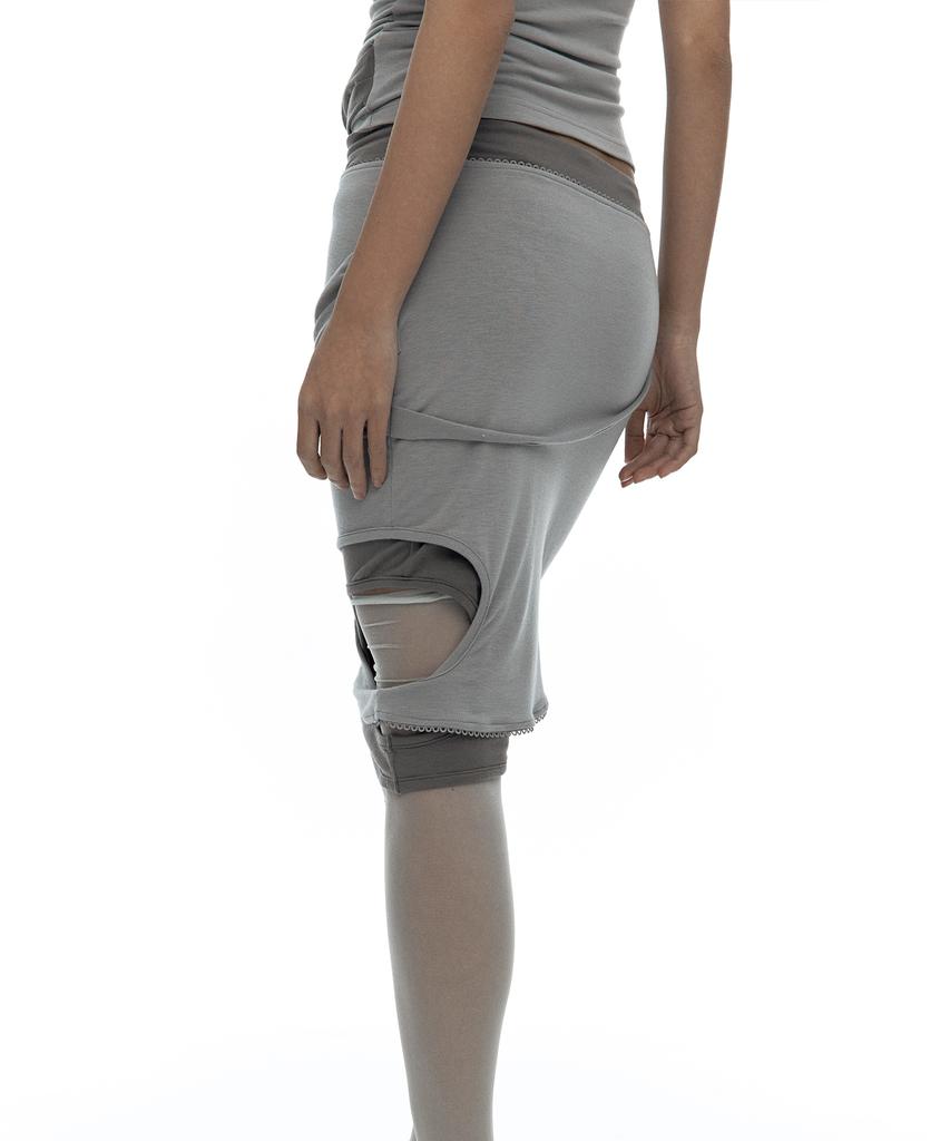 Kasiko Peek-A-Boo Strap Skirt Warm Gray