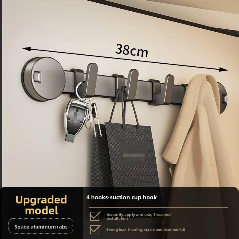 Sucker Wall Mount Hook Rack With Strong Adhesive For Bathroom And Home Storage
