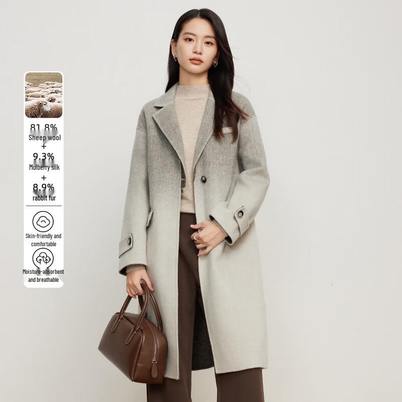 

Elva Island Women s Gradient Double-Faced Wool Coat L