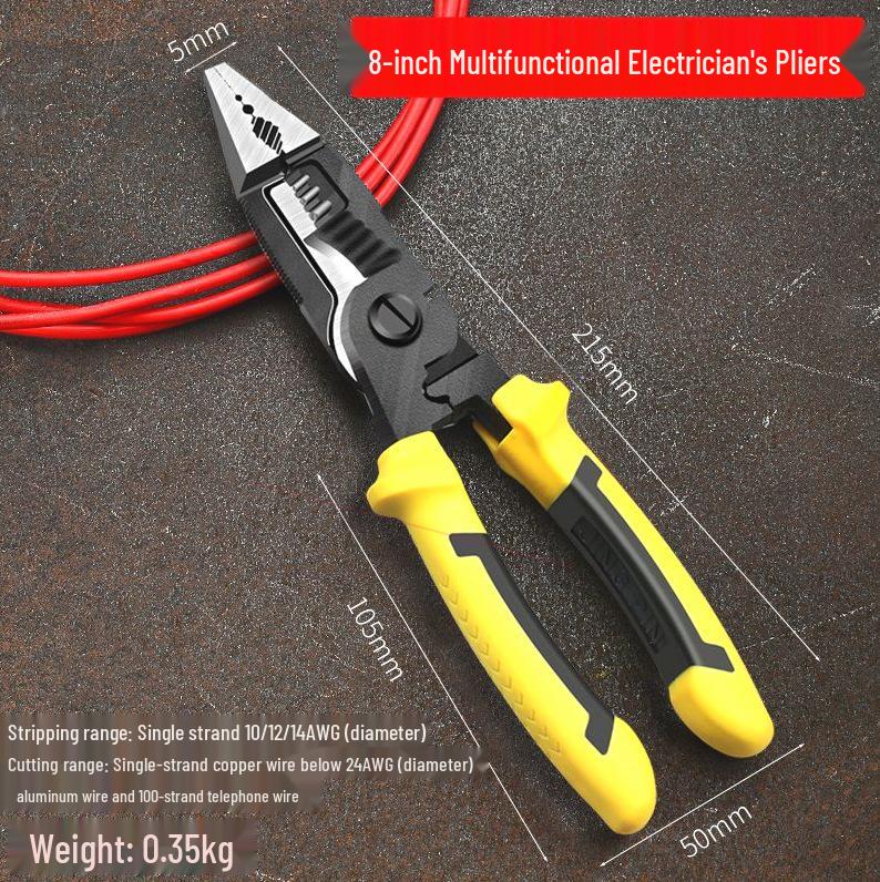German-Imported Japanese Multifunctional Industrial Wire and Diagonal Cutting Pliers - Labor-Saving Electrician's Combination Tools