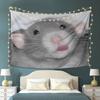 Wandbehang Lustiger Niedlicher Haustier Hamster Wandbehang Niedriger Leckender Mund Hamster Großer Kopf Druck Druck Wandbehang Hängendes Tuch