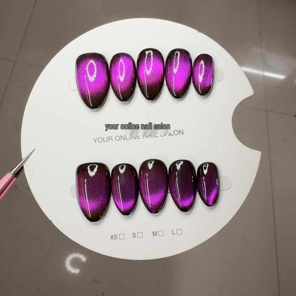 Handgefertigte Katzenaugen-Glasperlen-Nagelkunst-Kollektion: Abnehmbare tragbare Nagelspitzen
