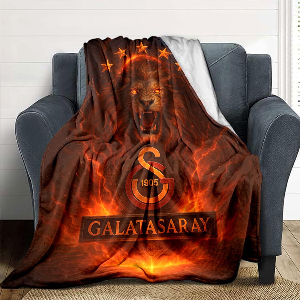 Aslanlar Galatasaray Blanket Ultra-Soft Suitable for Seaside Bed Chair Four Seasons Multipurpose Digital Print