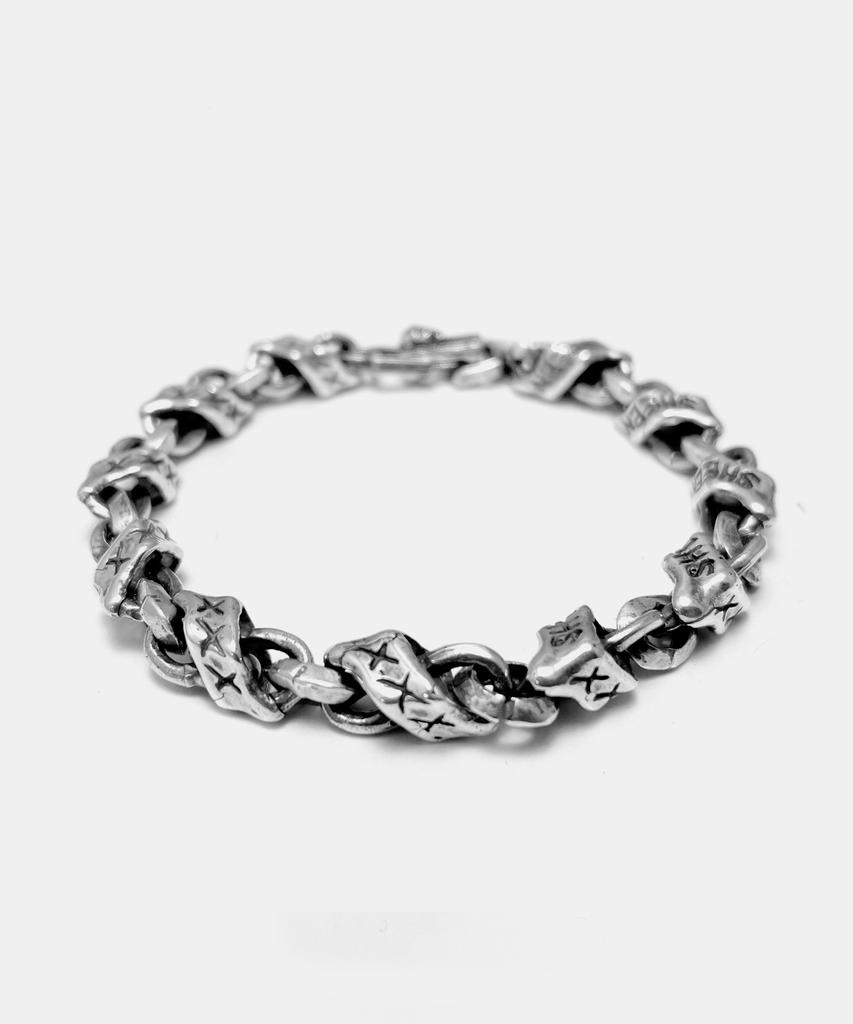 Sheen666 Banner Link Silver Bracelet Big