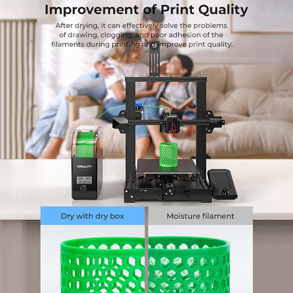 Creality Filament Dryer Box 2.0 360 degrees  Hot air Heating 1.75mm and 2.85mm Filaments Support 24 Hours Timer Real