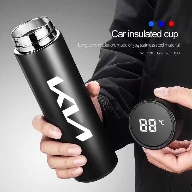 500ml Thermos Mug Stainless Steel Insulated Cup For KIA K5 K9 Sorento Ceed Sportage Carnival Stinger Forte Niro Cadenza Cerato