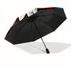 1pc Eagle Stained Glass Automatic Folding Umbrella - 8-Rib Iron Frame, Windproof, Portable Sunshade with Plastic Handle for Travel & Outdoor
