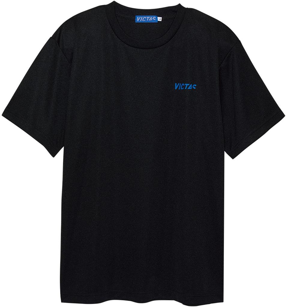 VICTAS Table Tennis Black Size 033455 T-Shirt V-TS063, Unisex, Practice, (0020), 2XS,