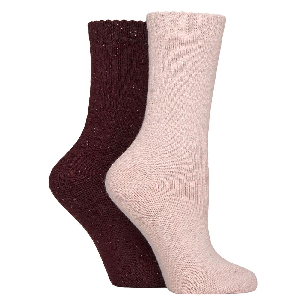 Glenmuir - Lot de 2 Chaussettes Femme Thermiques Mi-Bottes Laine Chaudes