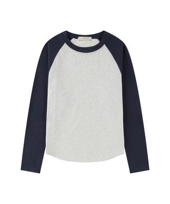 Siyajyu Sitp5244 Štíhlé raglánové tričko Color Block_Námořnická modř