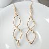 The New Minimalist Spiral Curled Copper Earrings, Design Sense Of Wave Curve Gold Drop Earrings Female Zircon Long Earrings