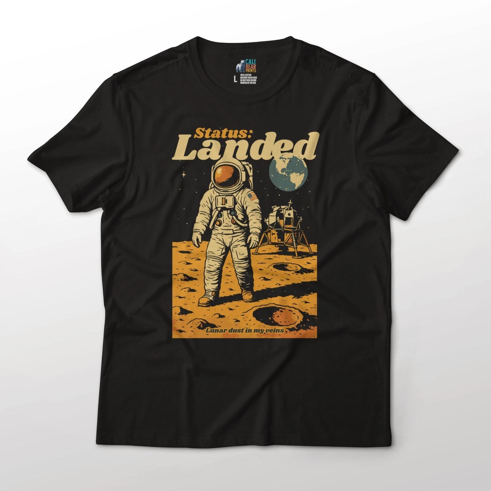 Astronaut Moon Landing Aesthetic Graphic T-T-Shirt Unisex Lightweight Cotton S
