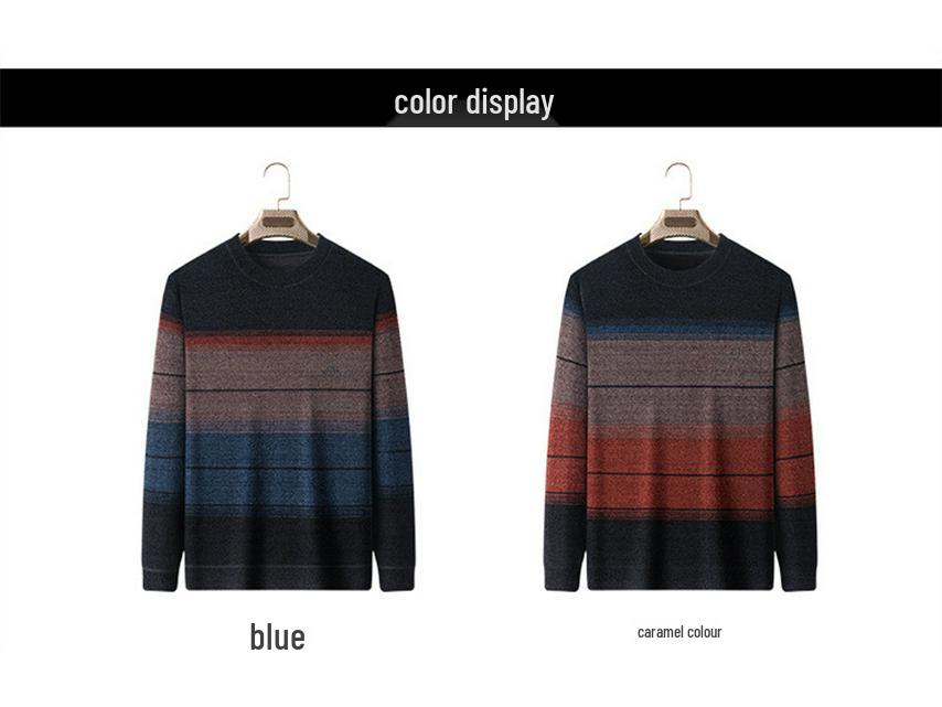 Men's Plus Velvet Thickened Chenille Sweater: Warm Winter Knitwear for Middle-Aged and Elderly Dads