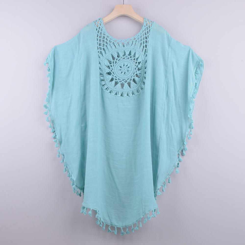 New Sexy Off Shoulder Hollowed Out Loose Fringe Bikini Style Beach Women's Dress