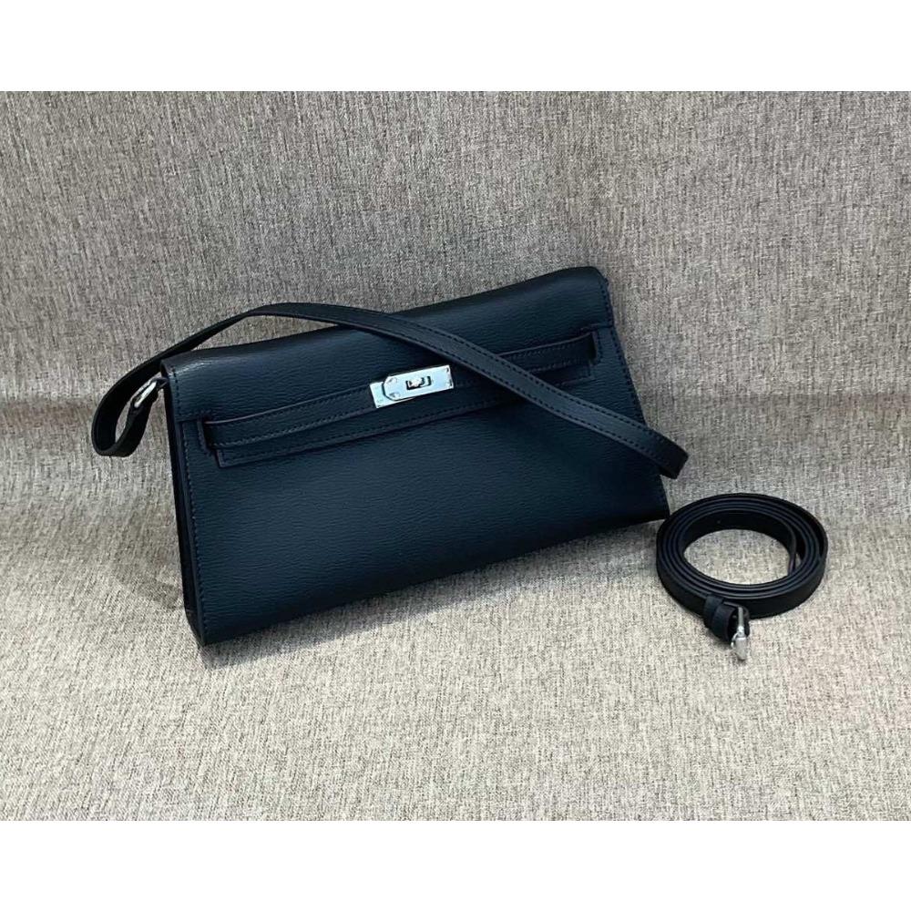 Luxus-lite Kelly-Tasche aus Rindsleder mit Ziegenprint, Unterarmtasche aus echtem Leder, Single-Shoulder Crossbody-Tasche, Retro und vielseitige Damentasche