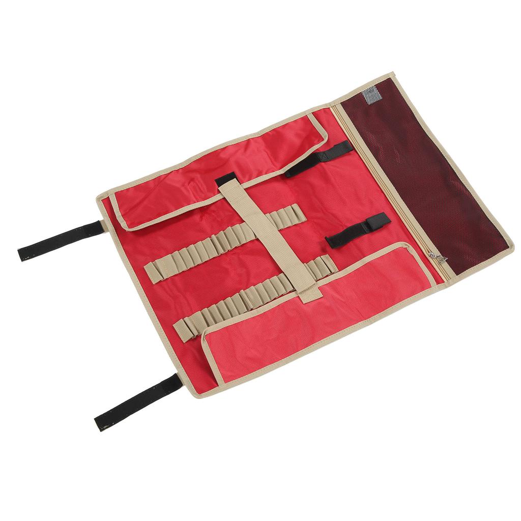 Tent Stake Storage Bag Simple Handle Design Mesh Pocket Oxford Cloth Tent Pegs Camping Hammer Store Pack Red