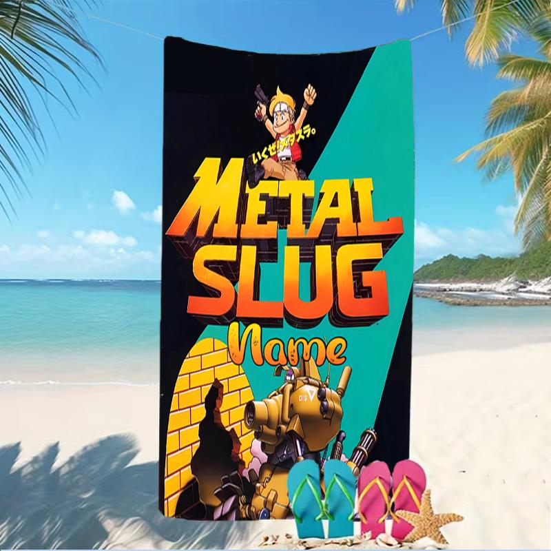 Customizable Personalized Beach Towels Metal Slug Themed designs.Suitable for the Beach, Yoga, Sports;ideal As Beach Accessories