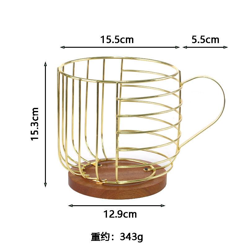 Nordic INS Metal Storage Basket with Lid Handle, Coffee Capsule Fruit Snack Organizer