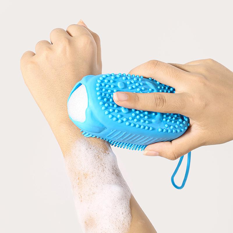 Silicone Double-Sided Bath Scrubber - Effortless Bubble Brush for Back Cleaning