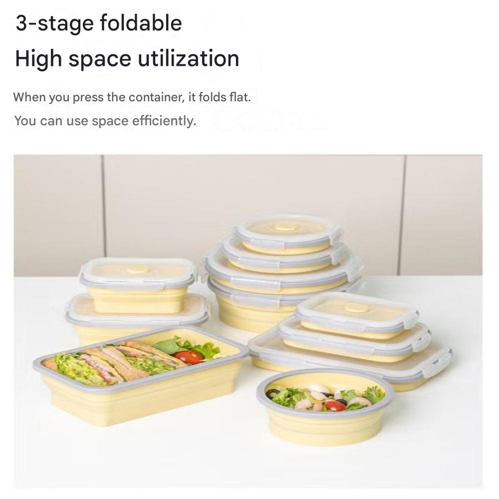 Foldable Silicone Round Container 1100 Ml (Diameter 17 Cm X H 7.4 Cm, Diameter 6.7" X H 2.9")