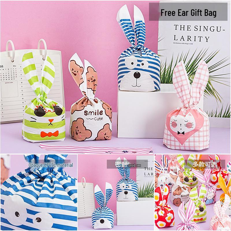 Children's Day Gift Bag: Snowflake Crisps, Snacks, Biscuits, Candy Rabbit Ear Packaging