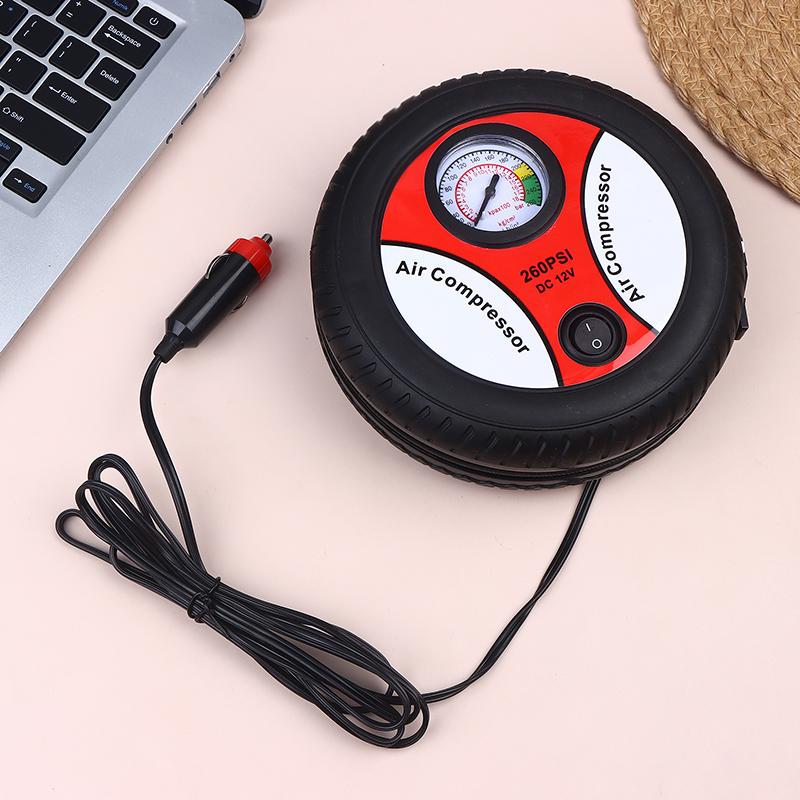 Gonfleur de pneus 12V Compresseur d'air Portable Gonfleur de pneus de voiture Manomètre de pression des pneus Pour pneus de voiture Vélo Compresseur d'air Accessoires