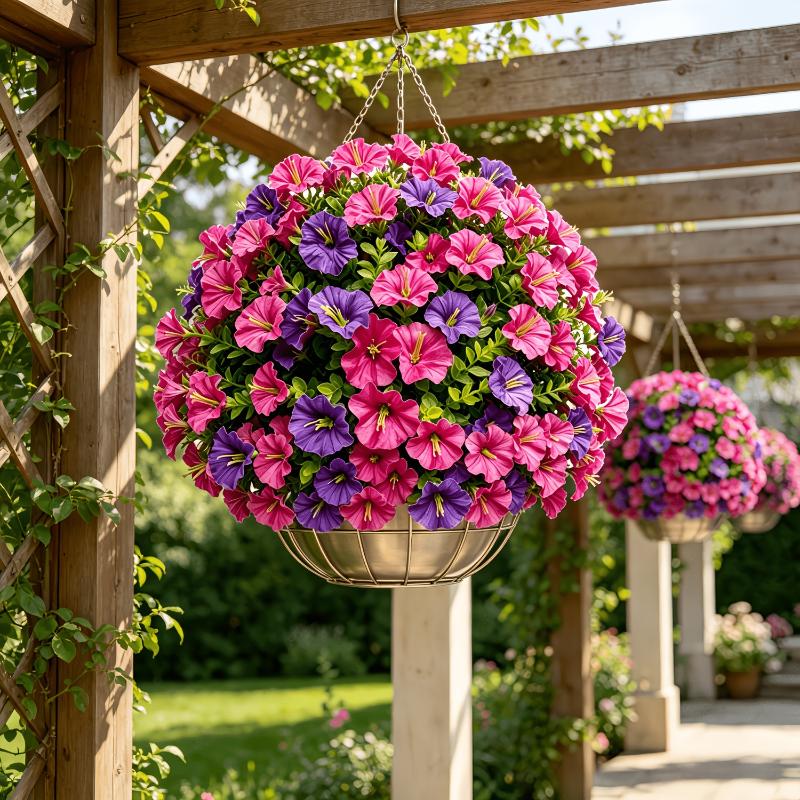 Garden Camp Decor Artificial Morning Glory Flowers with Ground Stake for Outdoor Yard