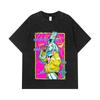 275 GSM Washed T-shirts 100% Cotton Cyberpunk Edgerunners V6 Rebecca Print Unisex Heavy Cotton T Shirt