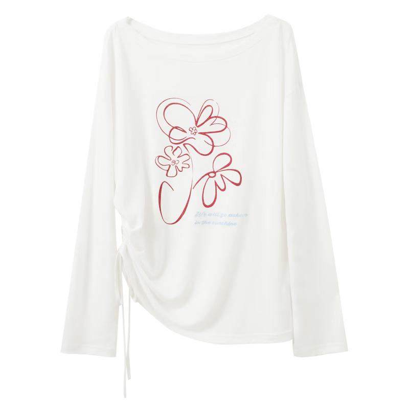 Women s Lyocell Blend Floral Embroidered T-Shirt M